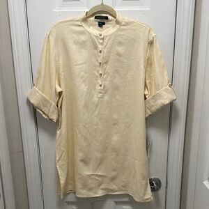 NWT Ralph Lauren Cream Women’s Casual Button Down Shirt